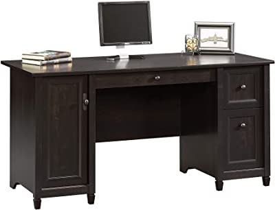 Photo 1 of Sauder Edge Water Computer Desk, L: 59.06" x W: 23.23" x H: 29.02", Estate Black Finish