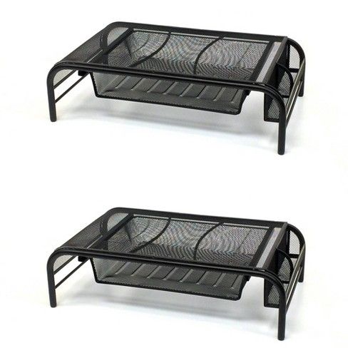 Photo 1 of Mind Reader Black Metal Meshmon-blk Stand & Desk Organizer w/Drawer New Openbox 2pc