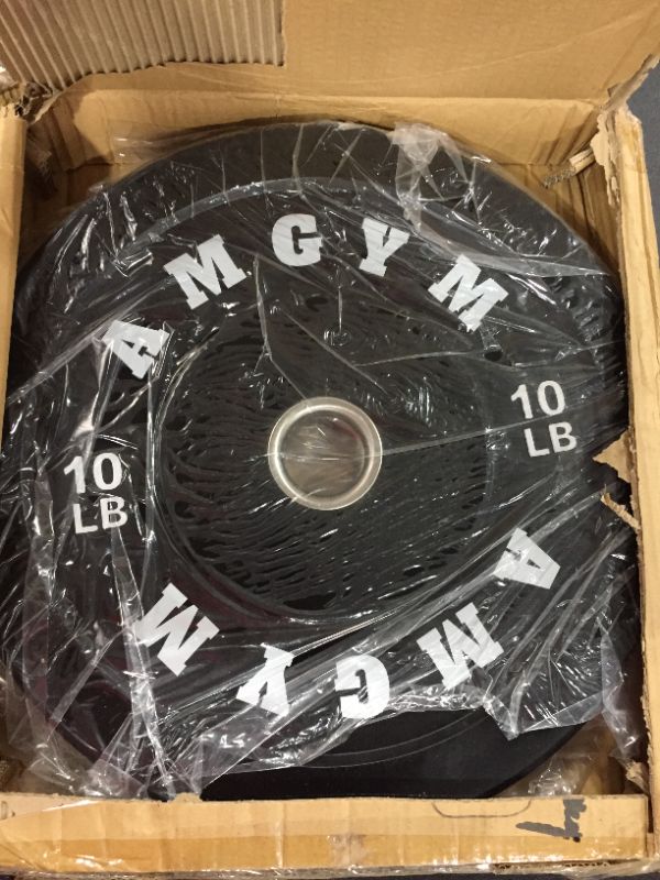 Photo 2 of AMGYM LB Bumper Plates Olympic Weight Plates, Bumper Weight Plates, Steel Insert, Strength Training