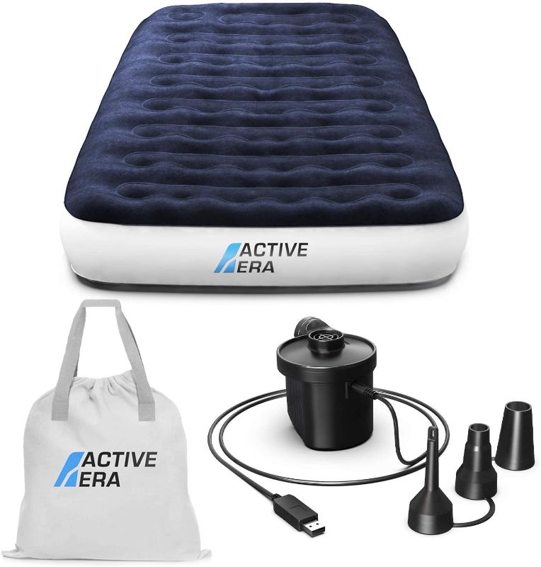 Photo 1 of Active Era Luxury Camping Air Mattress with Built in Pump - Twin Air Mattress with USB Rechargeable Pump, Travel Bag - Single Air Mattress for Tent Camping