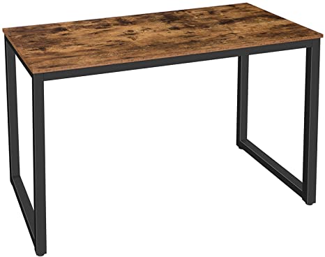 Photo 1 of HOOBRO Computer Desk, Home Office Writing Desk, 47.2 x 23.6 x 29.9 Inch Industrial PC Laptop Study Table in Living Room, Bedroom, Sturdy Metal Frame, Easy Assembly, Rustic Brown and Black BF58DN01