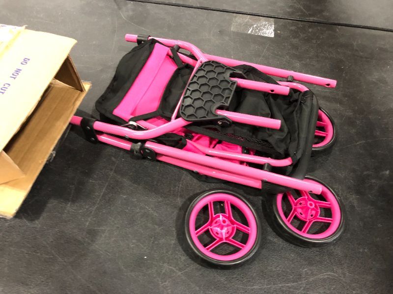 Photo 1 of Precious Toys Jogger Hot Pink Doll Stroller Black Foam Handles and Hot Pink Frame  0129A