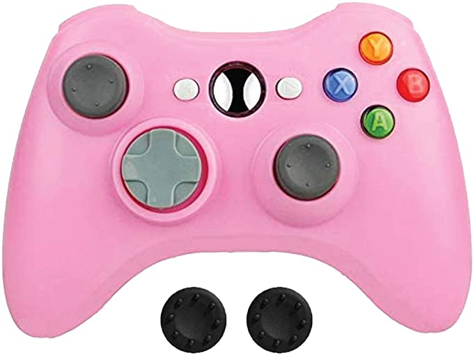 Photo 1 of BEK Controller Replacement for Xbox 360 Controller Wireless Remote Gamepad NonSlip Joystick Thumb Grips Double Shock Live Play Compatible with Microsoft Xbox 360 Slim PC Windows 10 8 7 Color Pink