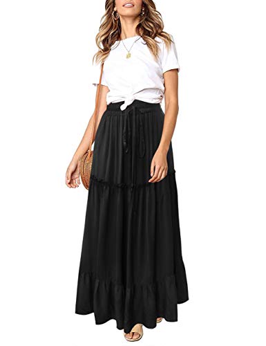 Photo 1 of MEROKEETY Womens Boho Floral Print Elastic High Waist Pleated A Line Midi Skirt with Pockets
SIZE S