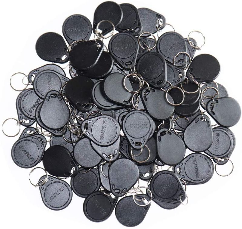 Photo 1 of 100PCS 125KHz RFID Key Fob Contactless Keyfob Proximity ID Card Token Tag Keypad Card for Door Lock Entry Access Control System Wholesale Read Only