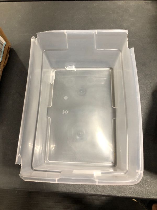 Photo 3 of Sterilite 16 Quart Basic Clear Storage Box with White Lid