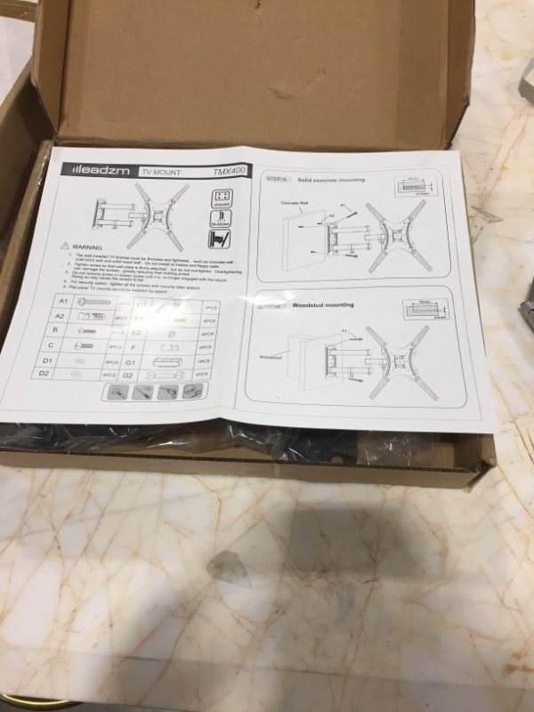 Photo 3 of LEADZM 26-55" Adjustable Wall Mount Bracket Rotatable TV Stand TMX400 with Spirit Level
