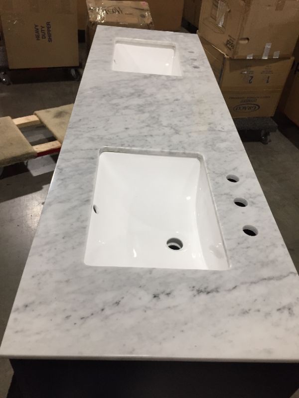 Photo 3 of 60 INCH Free Standing Double Basin Vanity  Cultured Marble Vanity Top