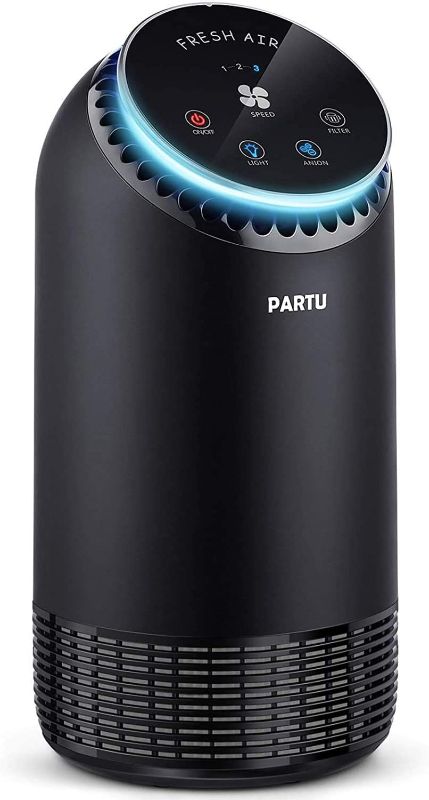 Photo 1 of PARTU HEPA Air Purifier for Home Up to 160ft²-Smoke Air Purifier with 7 Colors Nightlight, H13 True HEPA Air Filter Cleaner Efficient Clear Up Smoke, Dust, Pollen, Pet Dander(Available for California)
