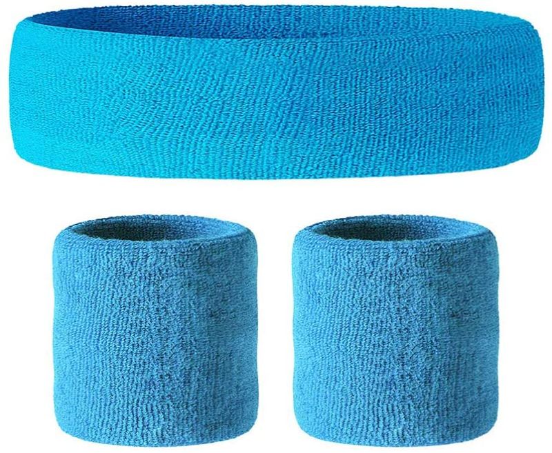 Photo 1 of Awkward Styles Sweatband Set Yoga Wristband and Headband Perfect for Basketball Tennis Running Fitness - Retro Style Soft Cotton
