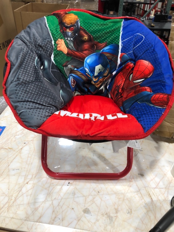 Photo 2 of Idea Nuova Avengers Toddler 19” Folding Saucer Chair with Cushion, Ages 3+
