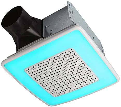 Photo 1 of Broan-NuTone AER110RGBL ChromaComfort 110 CFM Ventilation Fan with 24 Color Selectable LED, 1.5 Sones, ENERGY STAR Certified, White
