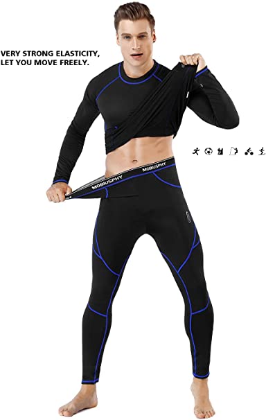 Photo 1 of Men’s Thermal Underwear Set Mens Thermals Top and Bottoms Base Layer Men Long Johns Winter Soft Functional Underwear Sleeve Set Quick Dry Sport Compression Suit for Workout Skiing Running Hiking Cycling  XL 