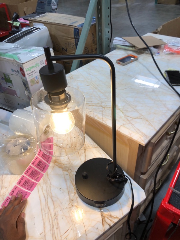 Photo 1 of Kiampon industrial table lamp 2pc with 2 usb ports