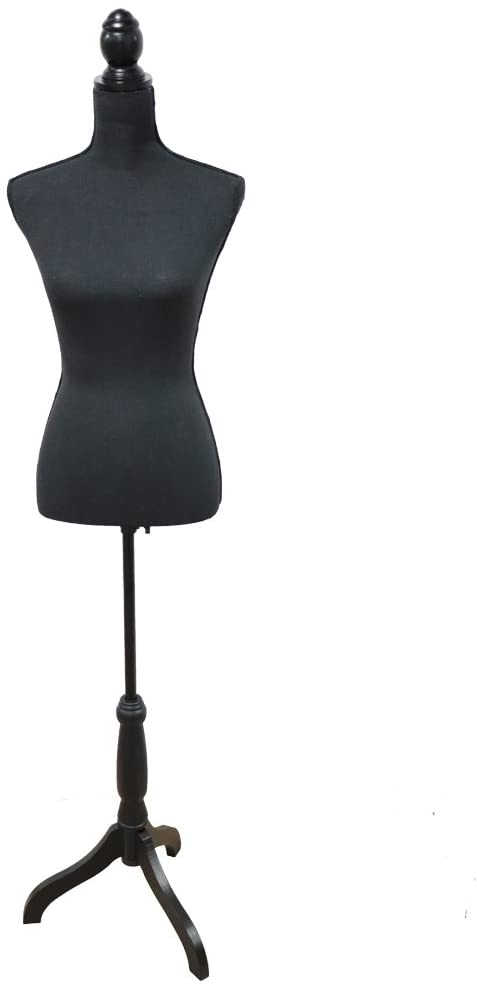 Photo 1 of Black Female Dress Form Mannequin Torso Body with Black Adjustable Tripod Stand Dress Jewelry Display