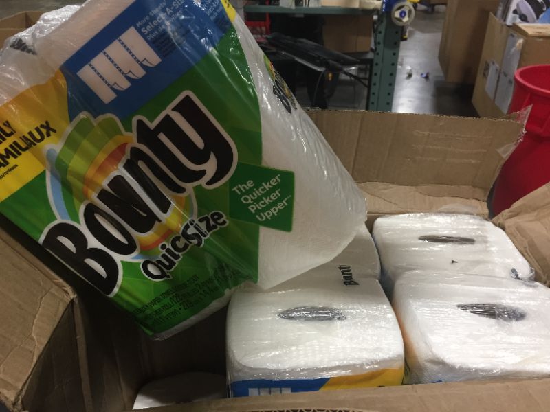 Photo 1 of Bounty Quick-Size Paper Towels, White, 12 Family Rolls = 30 Regular Rolls