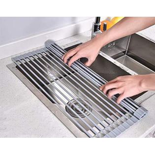 Photo 1 of Dream Wings Roll-Up Dish Drying Rack, Over Sink Dish Rack, Foldable Multi-Use Dish Drainers, Heat Resistant Mat
