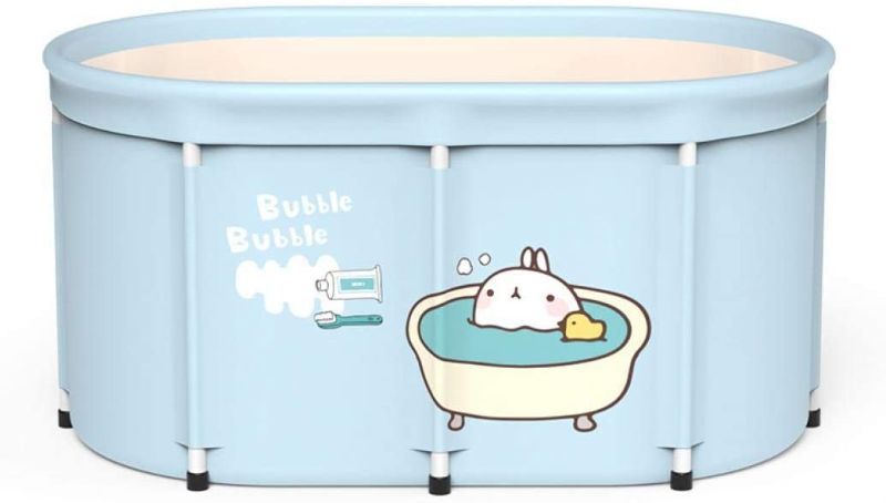 Photo 1 of Foldable Bathtub Portable Soaking Bath Tub,Eco-Friendly Bathing Tub for Shower Stall, Adult Foldable Tub (Bubble,Single barrel bath barrel and insulation)