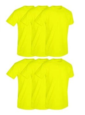 Photo 1 of 6 Pack Gilman Men's Solid Colors Cotton T-Shirts Short Sleeve Lightweight Tees Pocketed Size Large