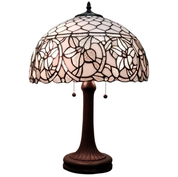 Photo 1 of AMORA LIGHTING TIFFANY STYLE AM273TL16B FLORAL WHITE TABLE LAMP