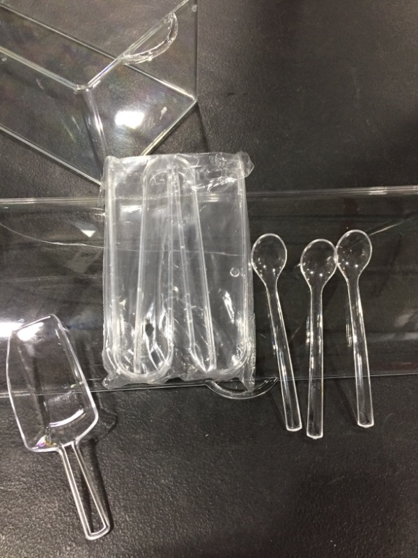 Photo 4 of 7Penn Condiment Tray with Ice Chamber, 5 Condiment Containers, Lid, 3 Tongs, 3 Spoons - Chilled Condiment Server Caddy
