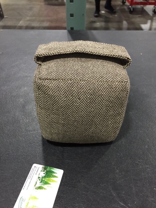 Photo 1 of 4.4lb Door Stopper,  Weighted Fabric Door Stopper for Bedroom, Living Room, Exterior Doors (Brown-White)
