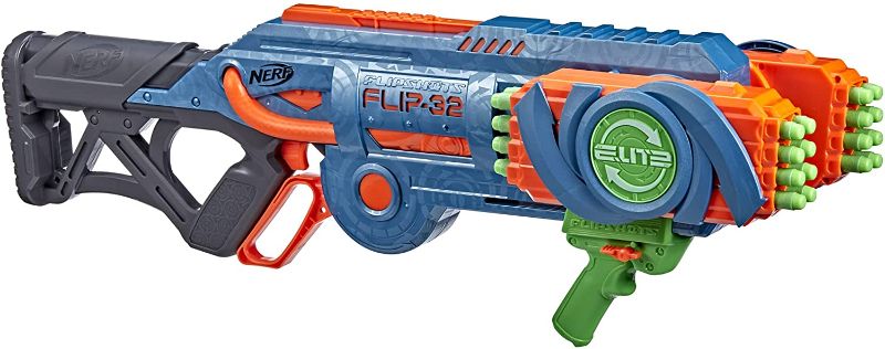 Photo 1 of NERF Elite 2.0 Flipshots Flip-16 Blaster with 16 Dart Barrels That Flip to Double Your Firepower, 16-Dart Capacity,