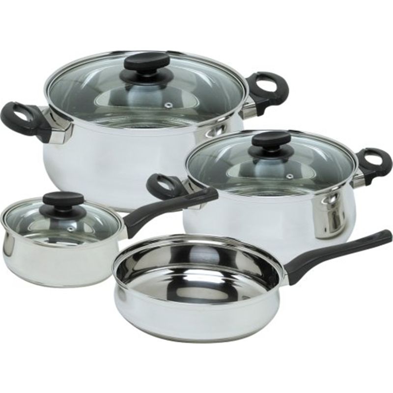 Photo 1 of Cookware set MAGEFESA DELISS 7 Piece, include Stockpot, Dutch oven, Saucepan, Deep sauté, Stainless Steel, compatible with all types of kitchens, INDUCTION, easy Cleaning and Dishwasher safe
