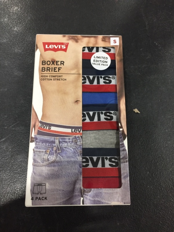 Photo 1 of Levi's Mens Boxer Briefs Breathable Stretch Underwear 4 Pack- Size Small
