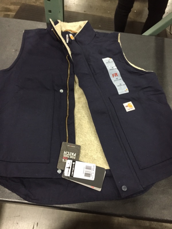 Photo 2 of  CARHARTT FLAME RESISTANT MOCKNECK VEST- Mens size Medium- Navy