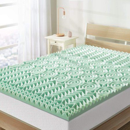 Photo 1 of Best Price Mattress Queen Mattress Topper - 1.5 Inch 5-Zone Memory Foam Bed Topper Aloe Infused Cooling Mattress Pad, Queen Size,5ZMF-15QA,Green