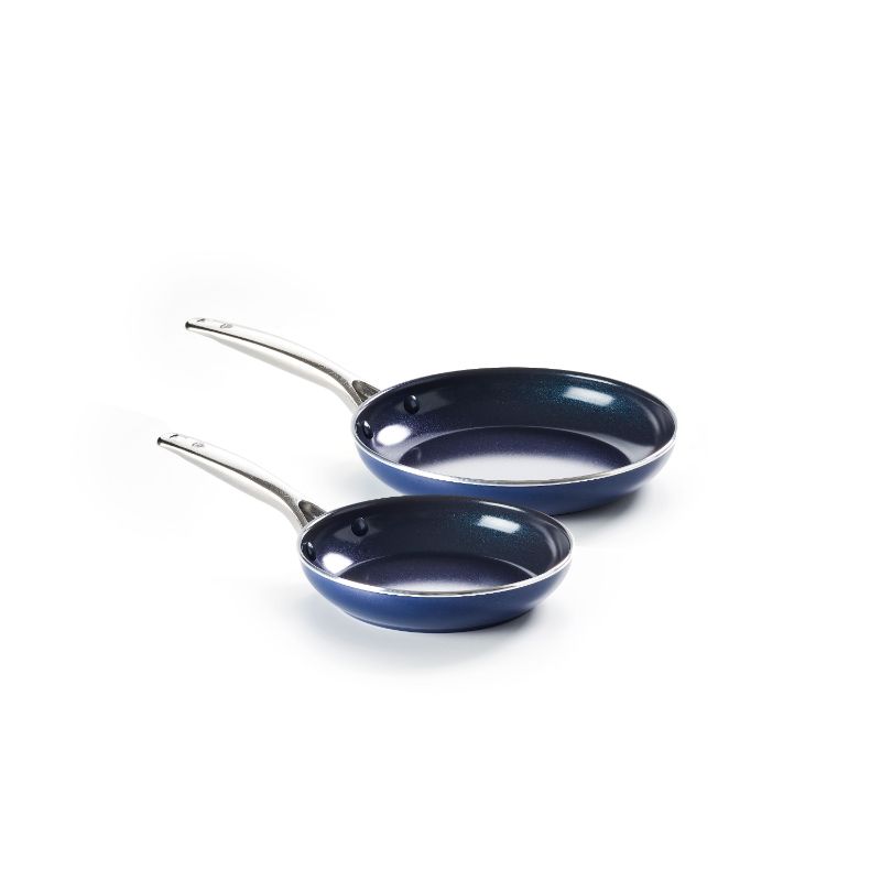 Photo 1 of Blue Diamond Infused 2-pc. Aluminum Non-Stick 9.5" and 11" Frying Pan Duo, One Size , Blue