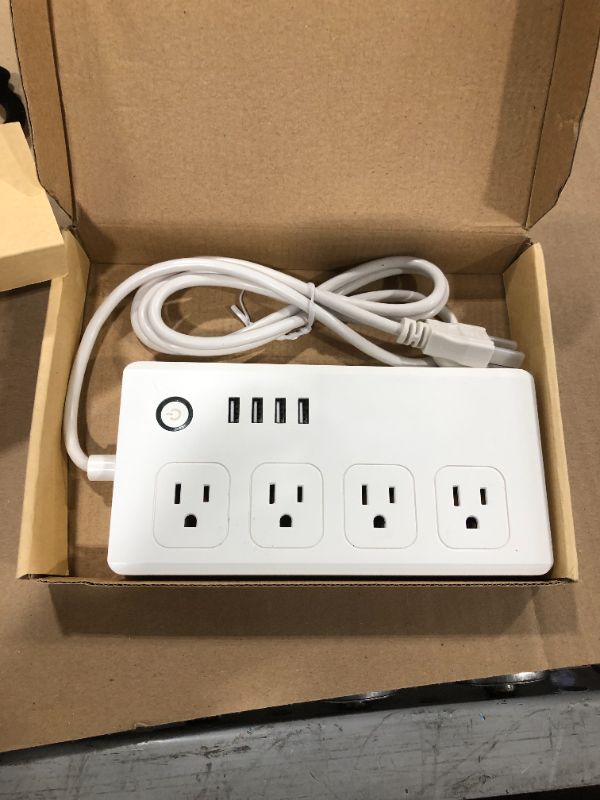 Photo 2 of Smart Power Strip, WiFi Surge Protector with 4 Individually Controlled AC outlets and 4 USB Ports, Works with Alexa & Google Home, Voice Control & Remote Control, ETL & FCC Certified, 4.9Feet, 10A