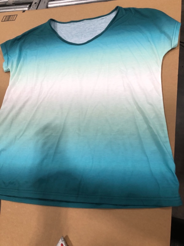 Photo 1 of Women's Aqua/Green Short Sleeve, 2XL