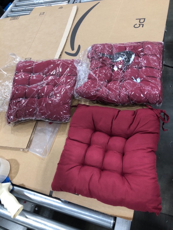 Photo 1 of 3pc Set Burgundy Chair Cushions, 40x40 2cm