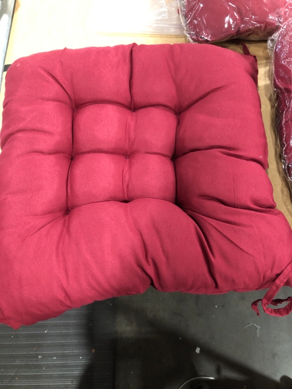 Photo 2 of 3pc Set Burgundy Chair Cushions, 40x40 2cm