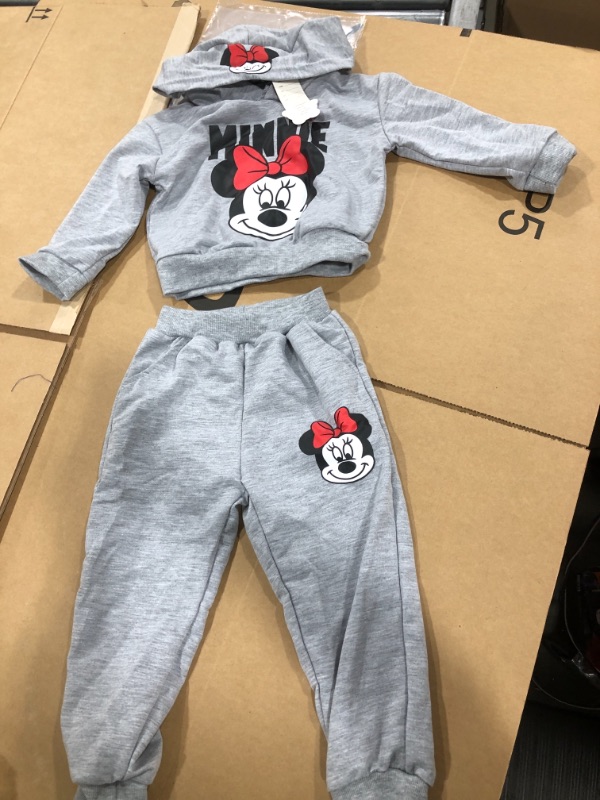 Photo 1 of Little Girls 2pc Minnie Mouse Hoodie/Sweatpants, size 100