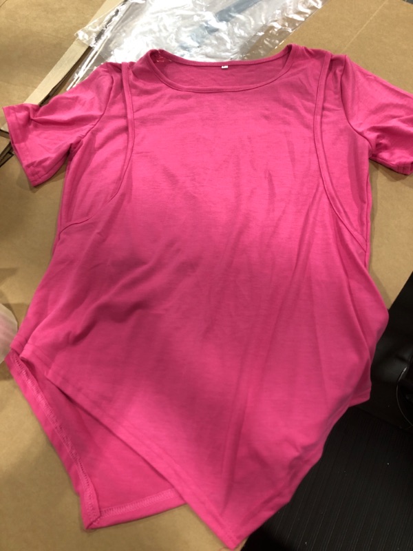 Photo 1 of Women's Hot Pink Short Sleeve, Large