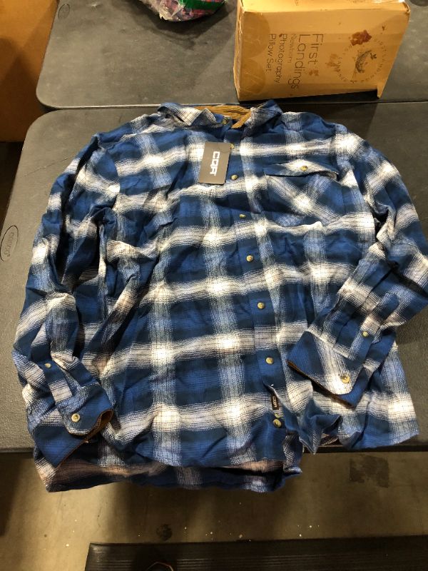 Photo 2 of CQR Men's All Cotton Flannel Shirt, Long Sleeve Casual Button Up Plaid Shirt, Brushed Soft Outdoor Shirts 2XL
