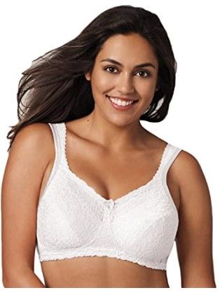 Photo 1 of Playtex 18 Hour Comfort Lace Wirefree Bra, White, 44C
