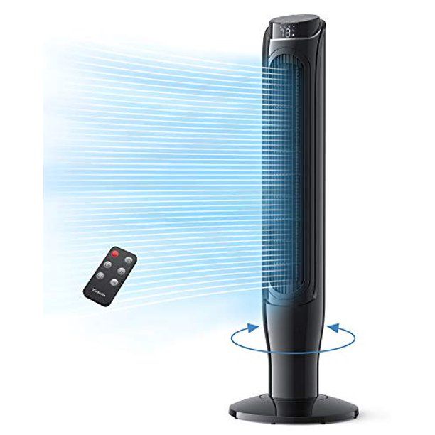 Photo 1 of Tower Fan, TECHVILLA 360° Oscillating Fan with Remote Control, 40" Quiet Cooling Fan, 3 Modes and 3 Speeds Setting with LED Display Electric Standing Fan for Living Room, Bedroom and Home Office Use