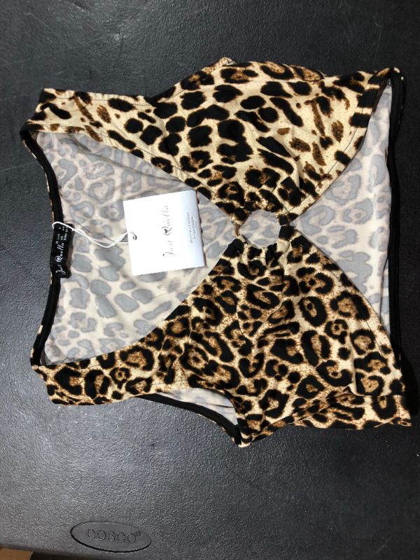 Photo 2 of Just Quella Cheetah Print O-Ring Tie Back Top Size 4-6
