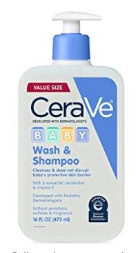 Photo 1 of CeraVe Baby Wash & Shampoo | Fragrance, Paraben, & Sulfate Free Shampoo for Tear-Free Baby Bath Time | 16 Ounce
