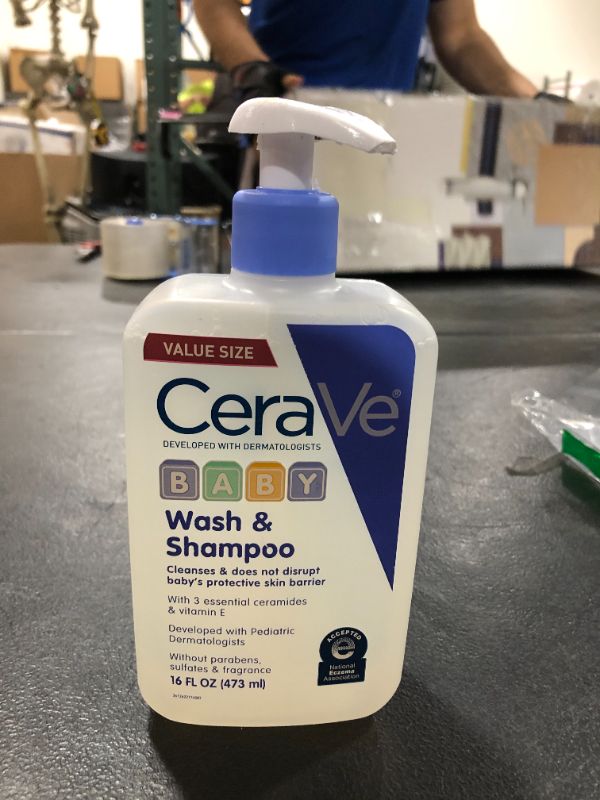 Photo 2 of CeraVe Baby Wash & Shampoo | Fragrance, Paraben, & Sulfate Free Shampoo for Tear-Free Baby Bath Time | 16 Ounce
