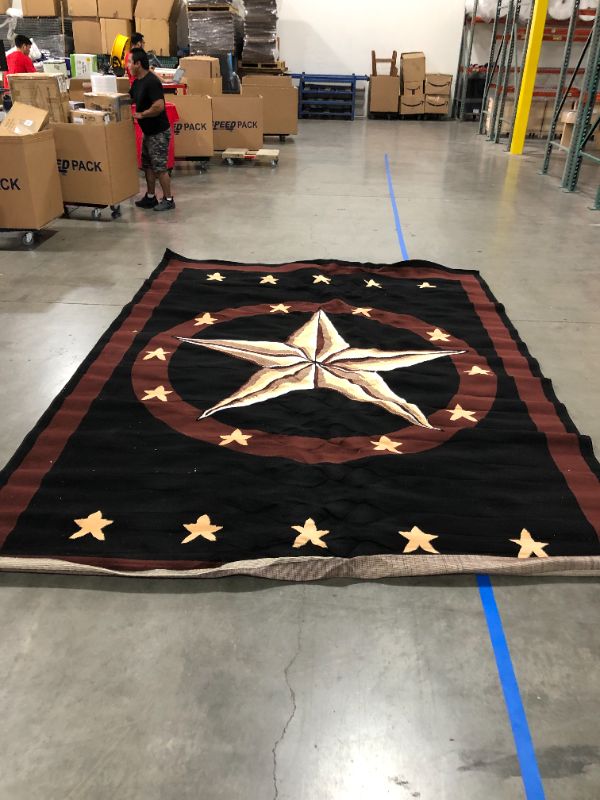 Photo 1 of 13ft x 9ft Black and Brown Lone Area Rug 