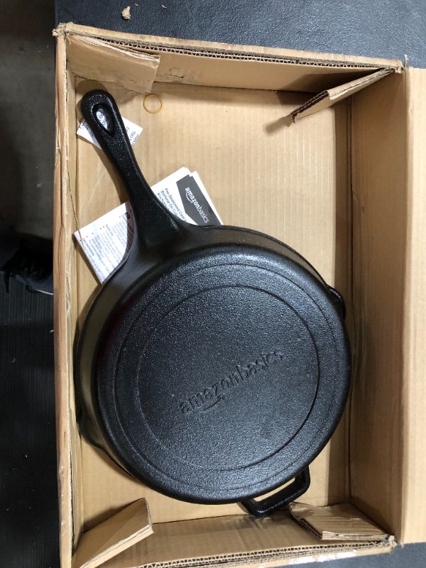 Photo 2 of Amazon Basics Pre-Seasoned Cast Iron Skillet - 12-Inch
