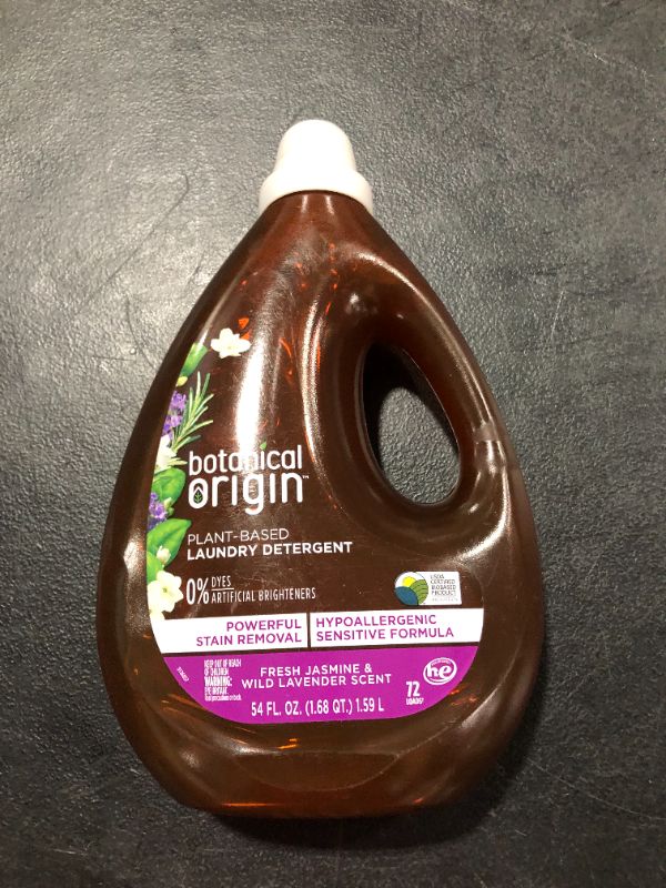 Photo 2 of Botanical Origin Plant-based Laundry Detergent Free from Dyes and Brighteners, 3.37 Pound, Lavender, 54 Fl Oz

