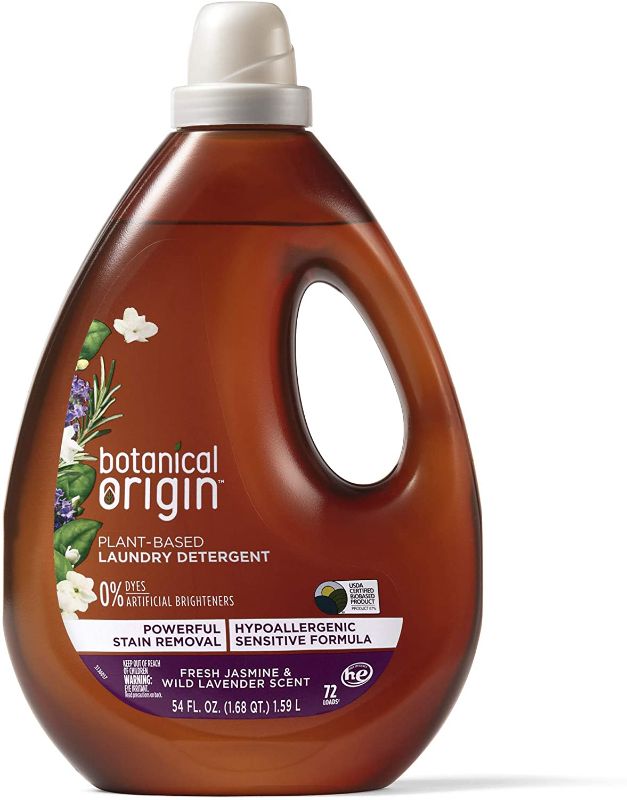 Photo 1 of Botanical Origin Plant-based Laundry Detergent Free from Dyes and Brighteners, 3.37 Pound, Lavender, 54 Fl Oz
