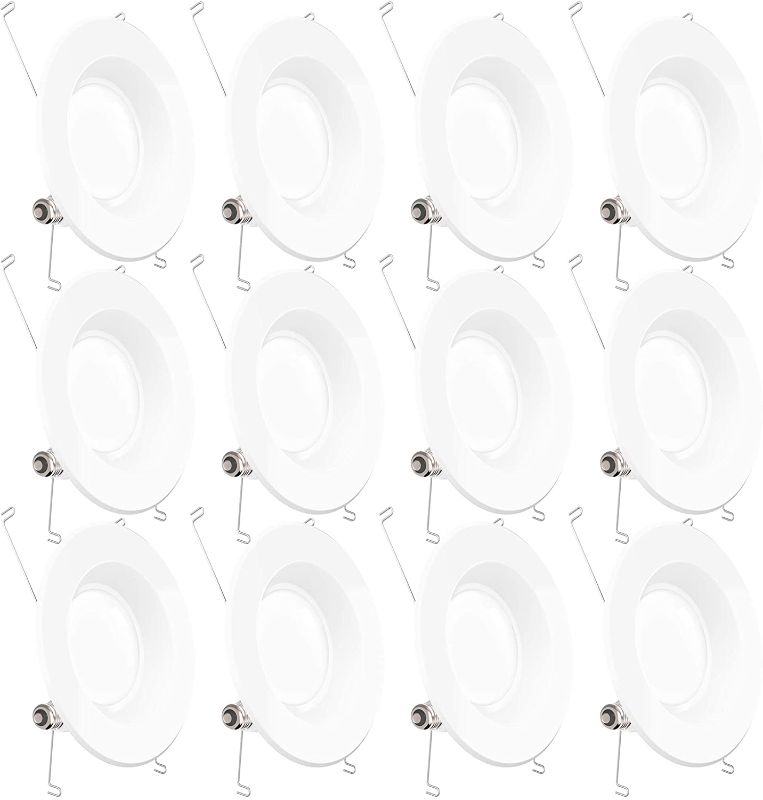 Photo 1 of Sunco Lighting 12 Pack 5/6 Inch LED Recessed Downlight, Smooth Trim, Dimmable, 13W=75W, 965 LM, 4000K Cool White, Damp Rated, Simple Retrofit Installation - UL
