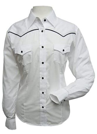 Photo 1 of ELY CATTLEMAN Women's Long Sleeve Western Shirt with Contrast Piping small 
